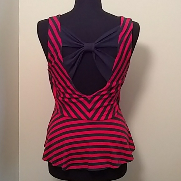 Monteau Strip Peplum Top - Picture 3 of 5